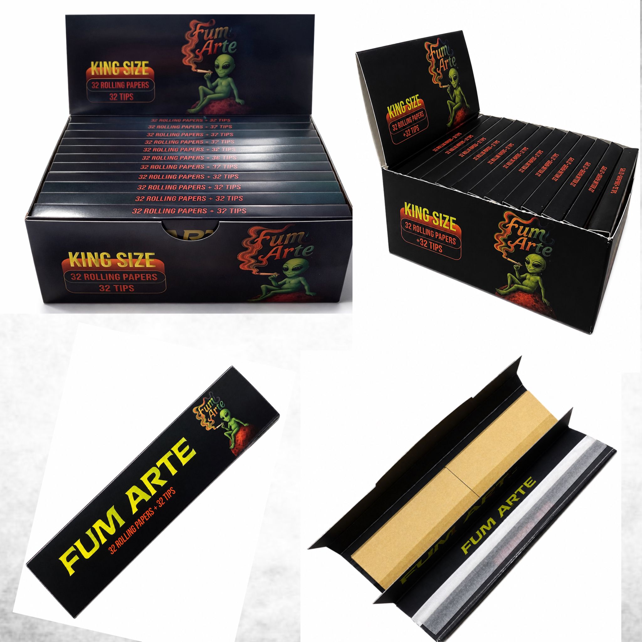 👽 Papel FumArte – King Size + Tips